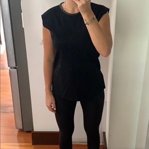 Helmut Lang Black Tee with zipper in the back